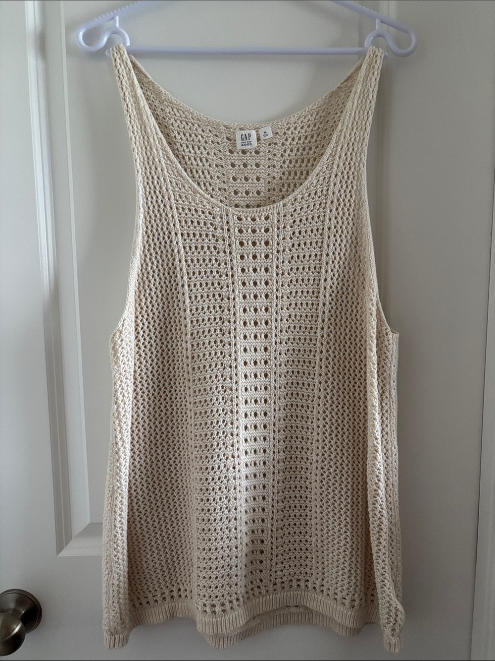 GAP Cream Crochet Knit Tank Top